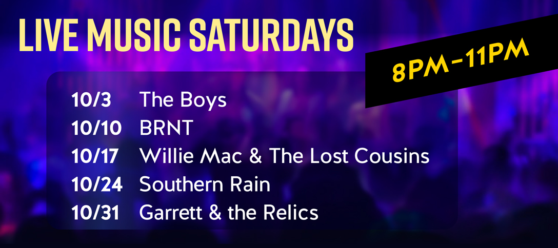 Live Music Saturdays - October 2026
